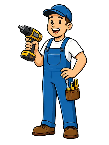 Friendly handyman holding a drill